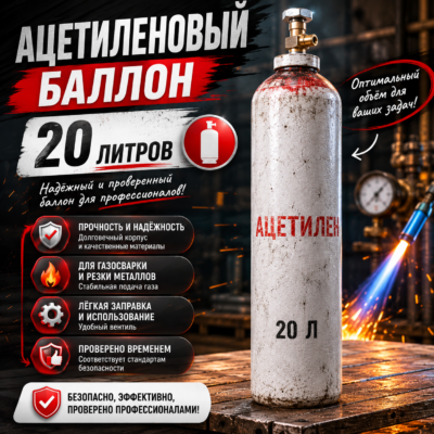 Ацетиленовый баллон 20 л