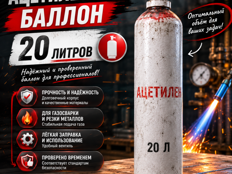 Ацетиленовый баллон 20 л