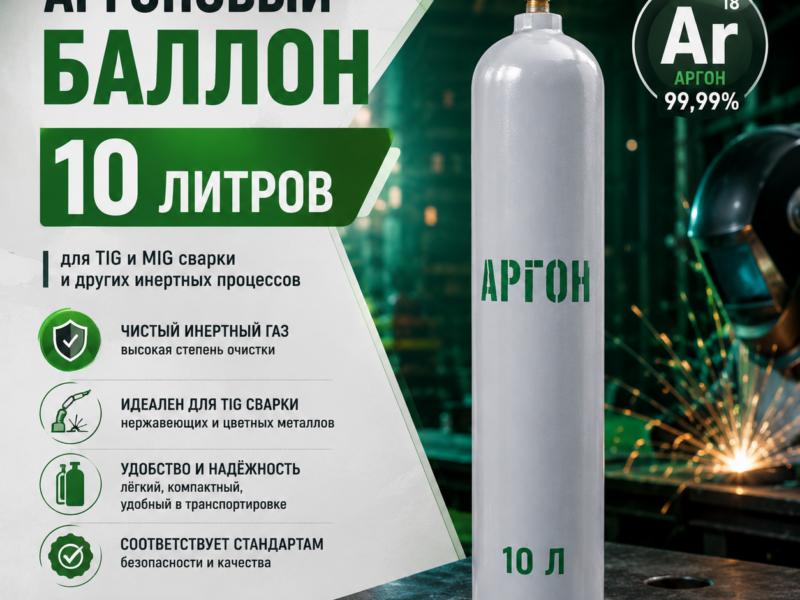 Аргоновый баллон 10 л