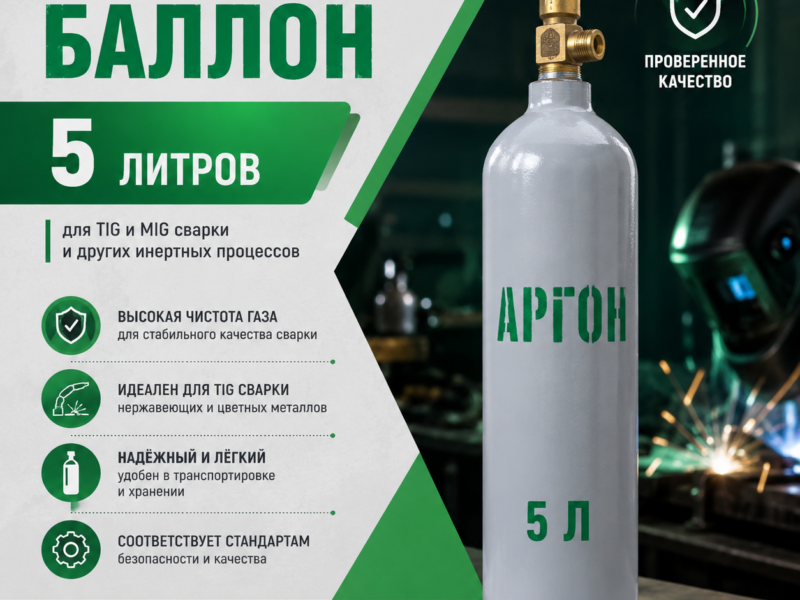 Аргоновый баллон 5 л