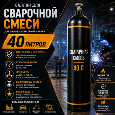 Баллон под сварочную смесь 40 л